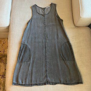 Dalia Grey Denim Mini Dress with Pockets, XS